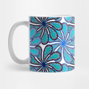 Spinning Paisley Flowers in Two Colors Mug